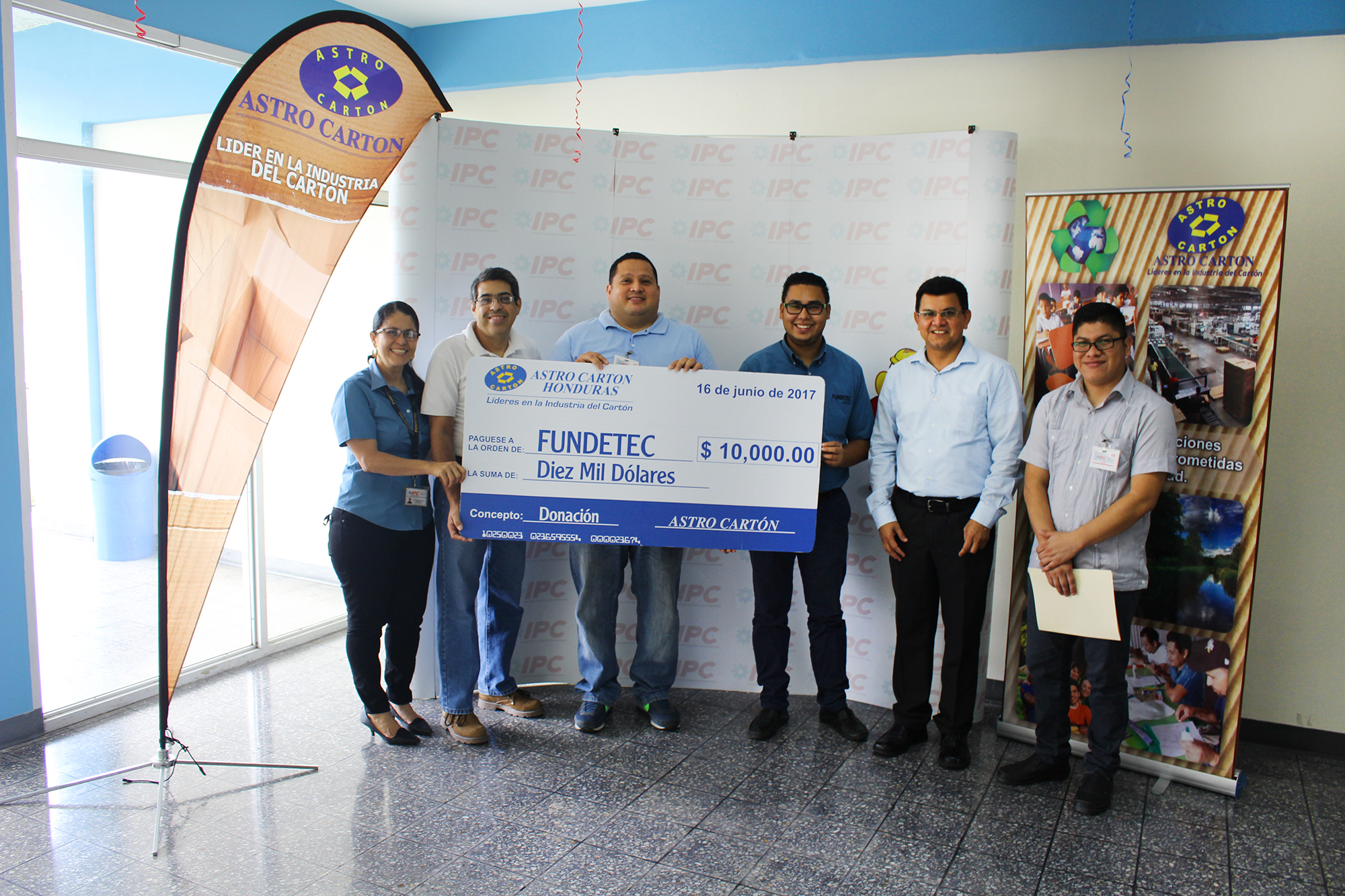 Astro Cartón Honduras firma convenio de cooperación económica para apoyar programas de formación técnica con Fundetec-IPC