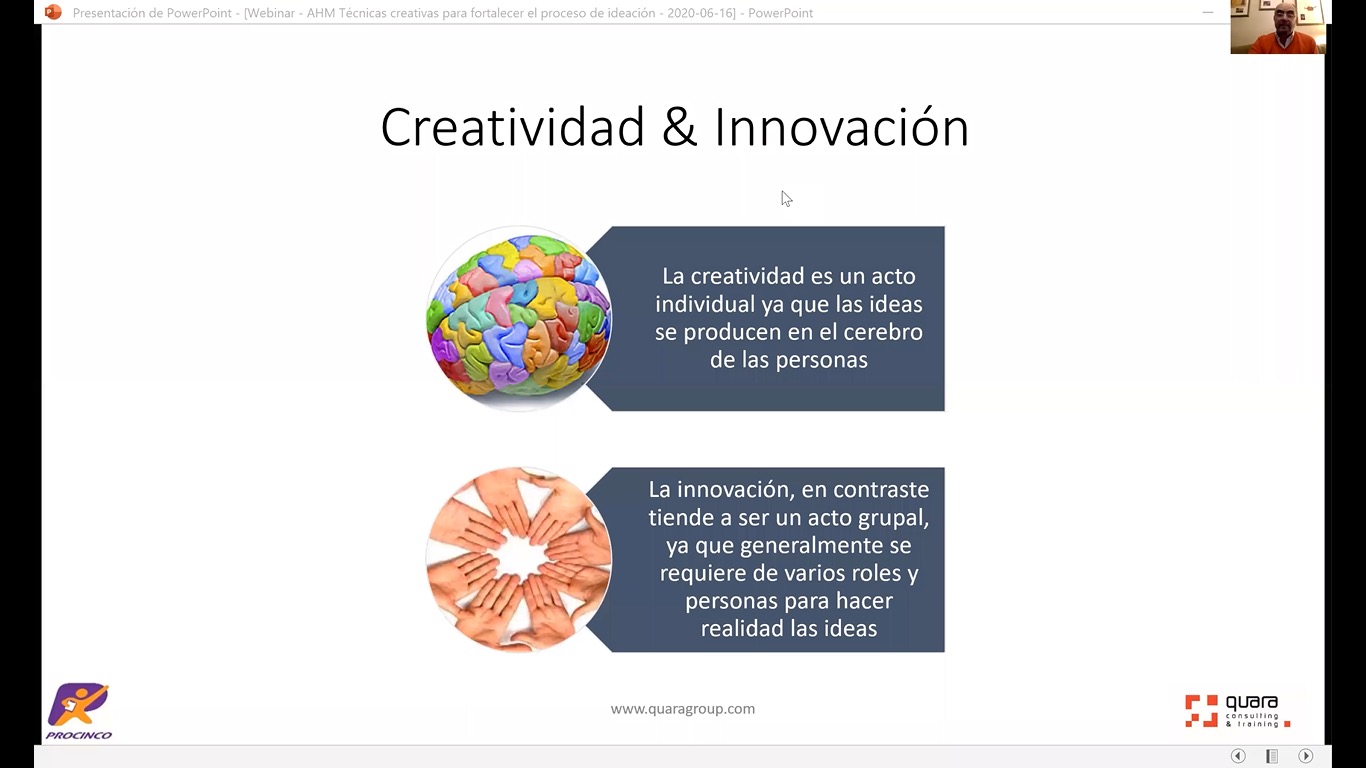 WEBINAR: “TÉCNICAS DE CREATIVIDAD QUE FAVORECEN EL PROCESO DE IDEACIÓN”